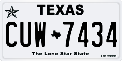 TX license plate CUW7434