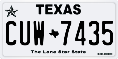 TX license plate CUW7435