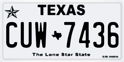 TX license plate CUW7436