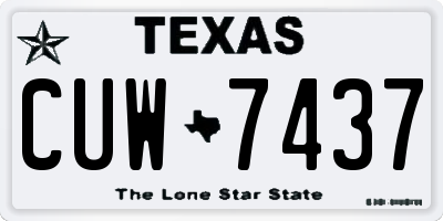TX license plate CUW7437