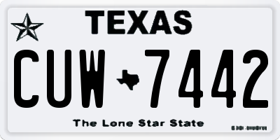TX license plate CUW7442