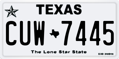 TX license plate CUW7445
