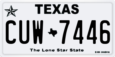 TX license plate CUW7446