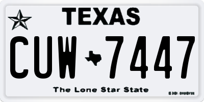 TX license plate CUW7447