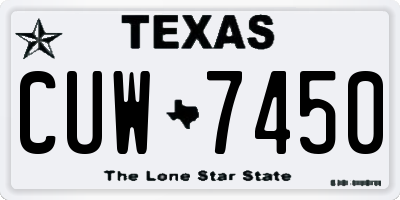 TX license plate CUW7450