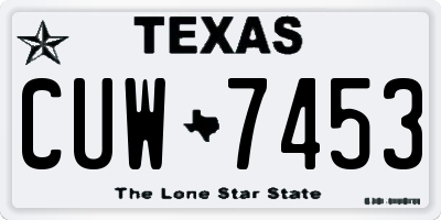 TX license plate CUW7453