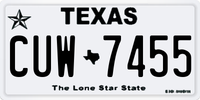 TX license plate CUW7455