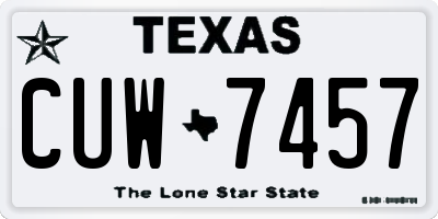 TX license plate CUW7457