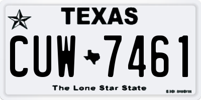 TX license plate CUW7461