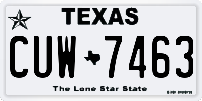 TX license plate CUW7463