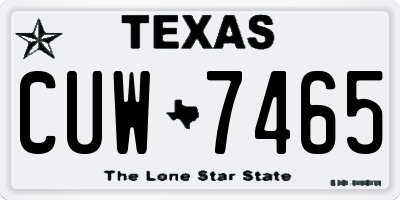 TX license plate CUW7465