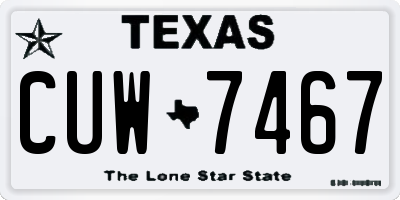 TX license plate CUW7467