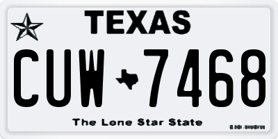 TX license plate CUW7468