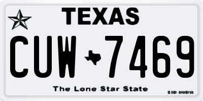 TX license plate CUW7469