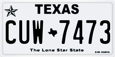 TX license plate CUW7473
