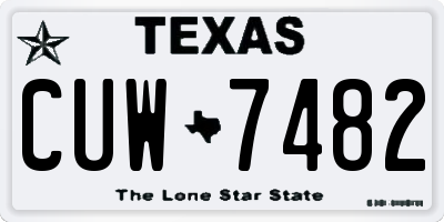 TX license plate CUW7482