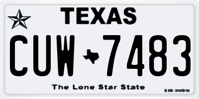 TX license plate CUW7483