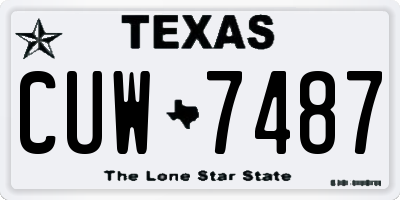TX license plate CUW7487