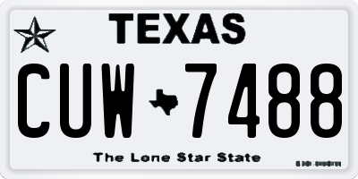 TX license plate CUW7488