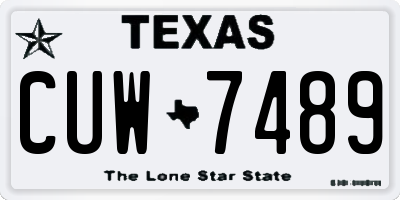 TX license plate CUW7489