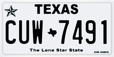 TX license plate CUW7491