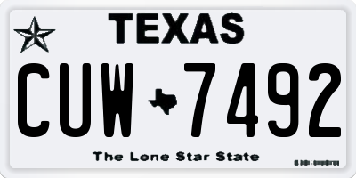 TX license plate CUW7492