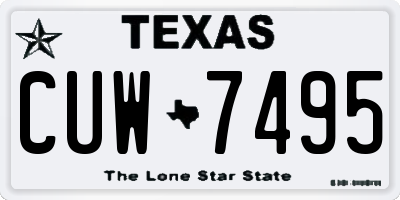 TX license plate CUW7495