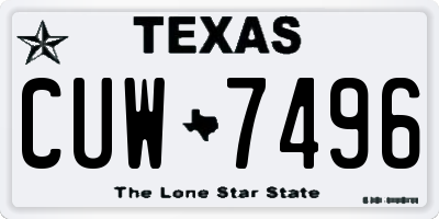 TX license plate CUW7496