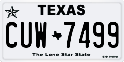 TX license plate CUW7499