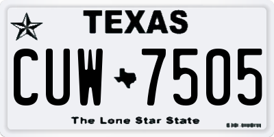 TX license plate CUW7505