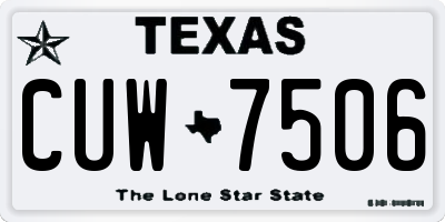 TX license plate CUW7506