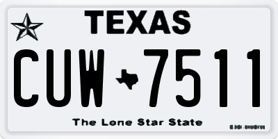 TX license plate CUW7511