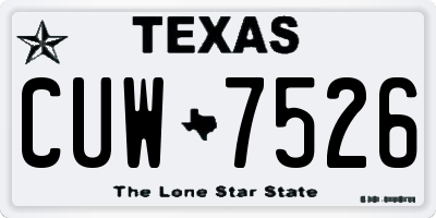 TX license plate CUW7526