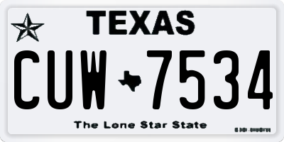 TX license plate CUW7534