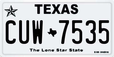 TX license plate CUW7535