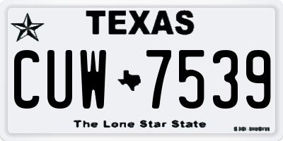 TX license plate CUW7539