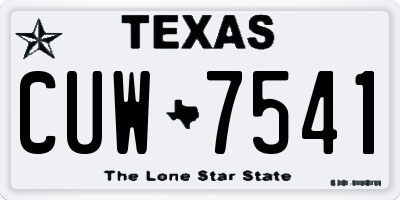TX license plate CUW7541