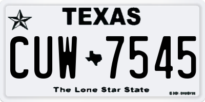 TX license plate CUW7545