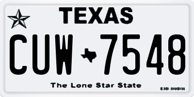 TX license plate CUW7548