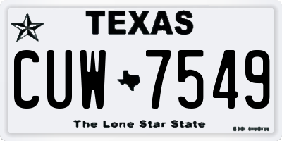 TX license plate CUW7549
