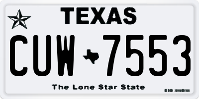 TX license plate CUW7553