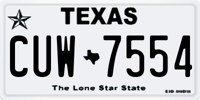 TX license plate CUW7554
