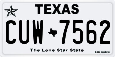 TX license plate CUW7562