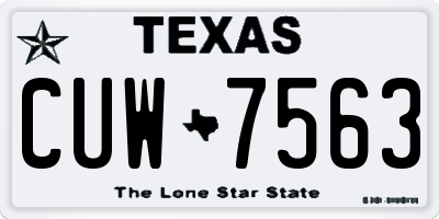 TX license plate CUW7563