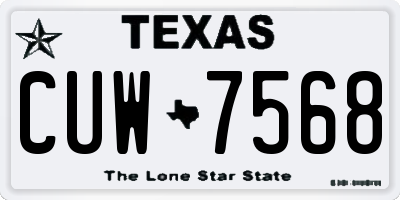 TX license plate CUW7568