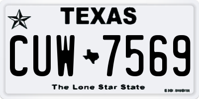TX license plate CUW7569