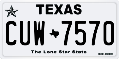 TX license plate CUW7570