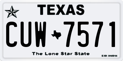 TX license plate CUW7571