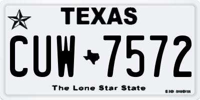 TX license plate CUW7572