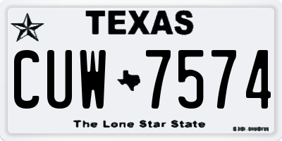 TX license plate CUW7574